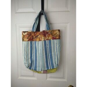Handmade Tote/Shopping Bags New Plaid Contrast Leaf Top Lined Nylon Handle...